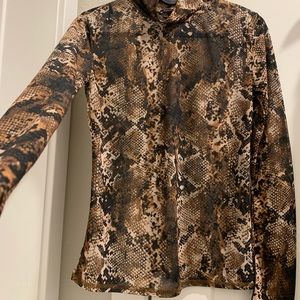 Zara sheer snake turtleneck